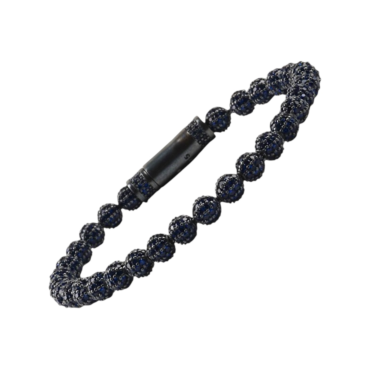 925 Sterling Black Stone Unisex Silver Bracelet