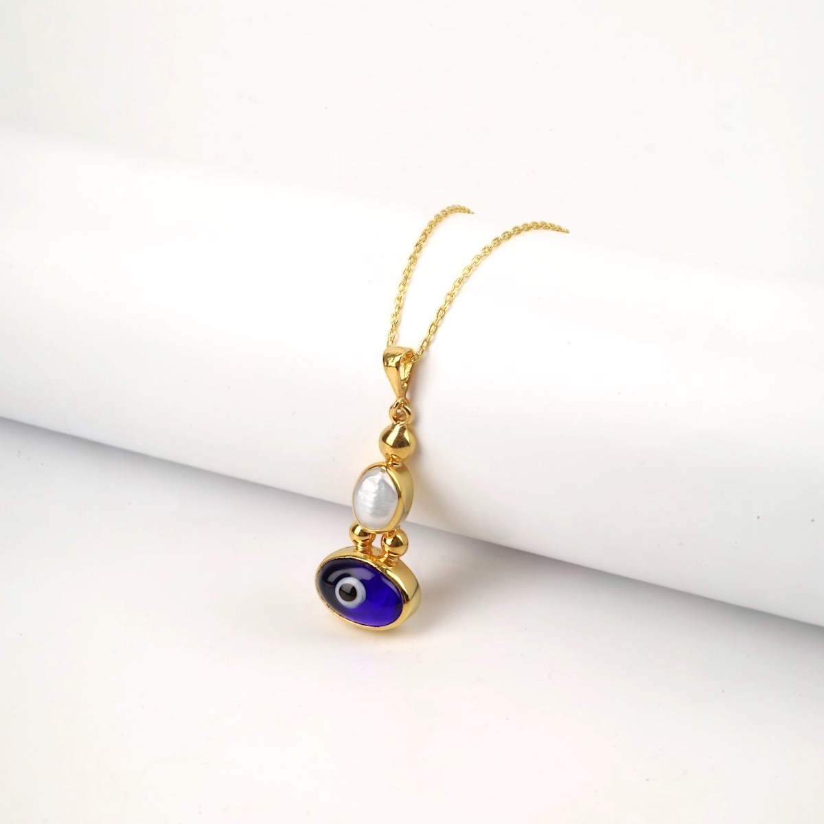 925 Sterling Silver Gold Set with Evil Eye Beads -2