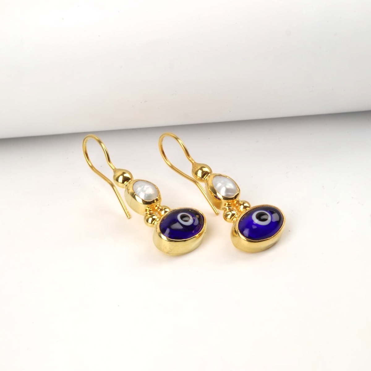 925 Sterling Silver Gold Set with Evil Eye Beads -2