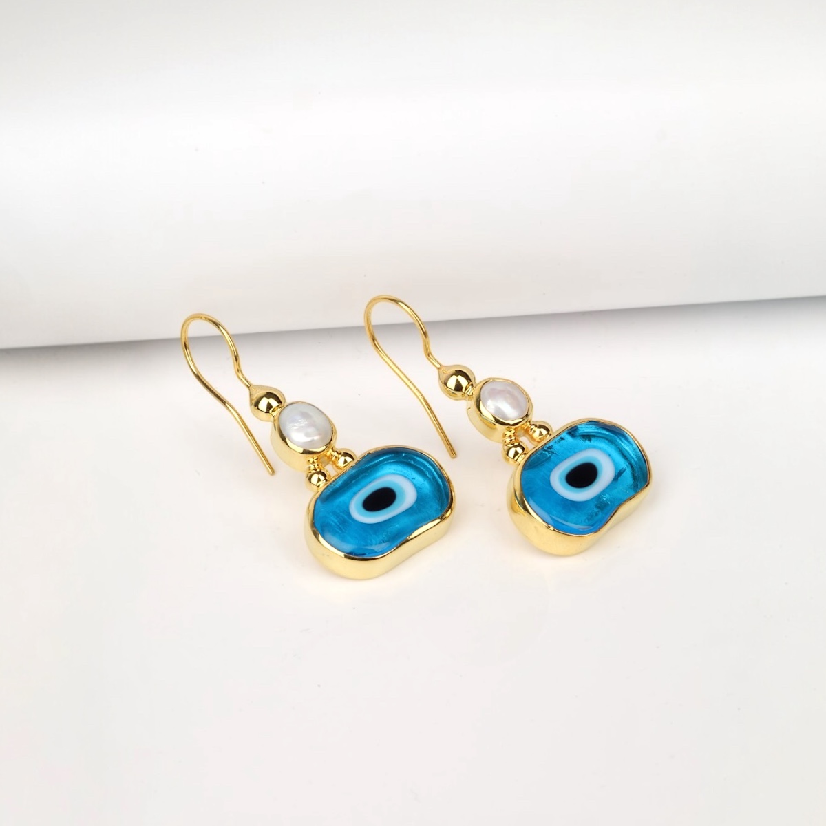 925 Sterling Silver Gold Evil Eye Set