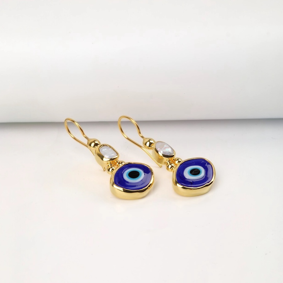 925 Sterling Silver Gold Evil Eye Set