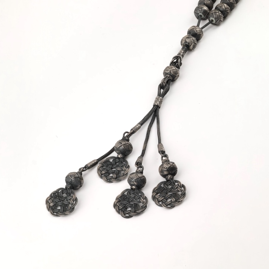 1000 K Sterling Silver Rosary with Oxidized Case