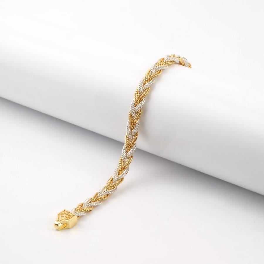 925K Mardin Straw Minimal Silver Bracelet