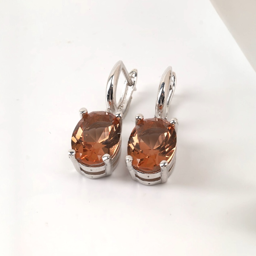 925 Ayar Gümüş Oval Yansımalı Zirkon Taşlı Kadın Set