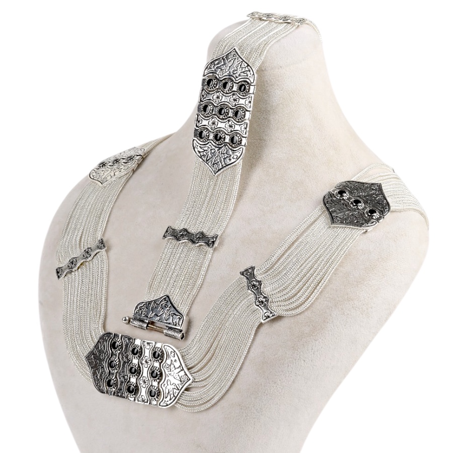 925 Sterling Red Enamel Bird Motif Mardin Wicker Set