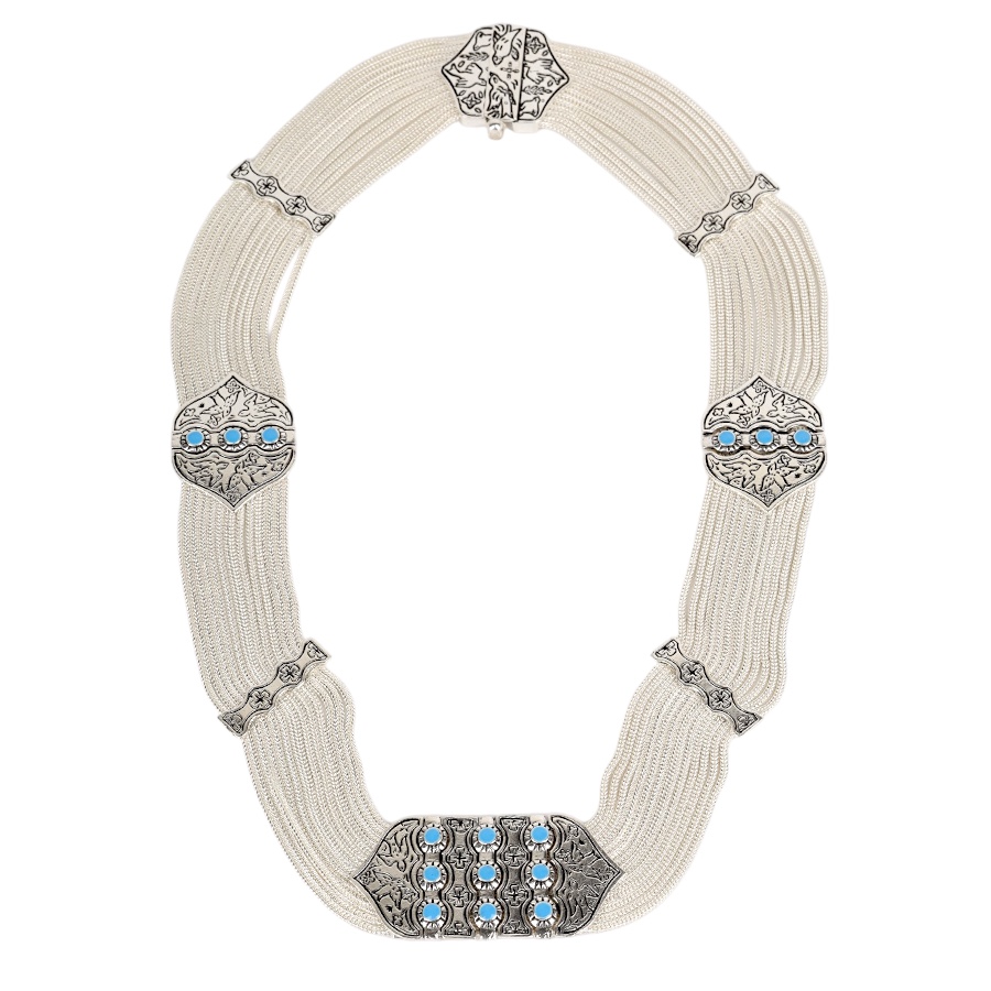 925 Sterling Enamel and Bird Motif Wicker Necklace