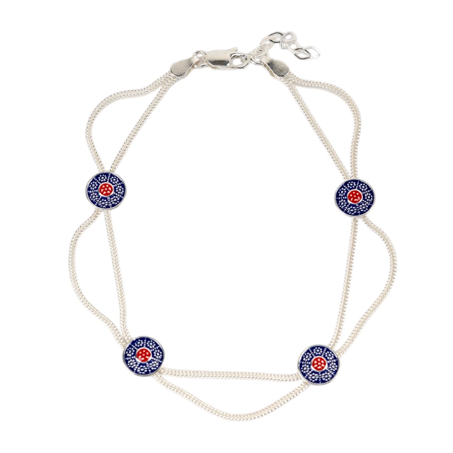925 Carat Flower Motif Mardin Straw Anklet