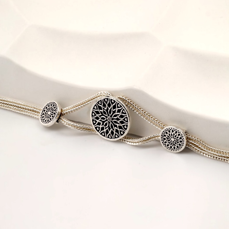 925 Carat Motif Mardin Wicker Silver Set