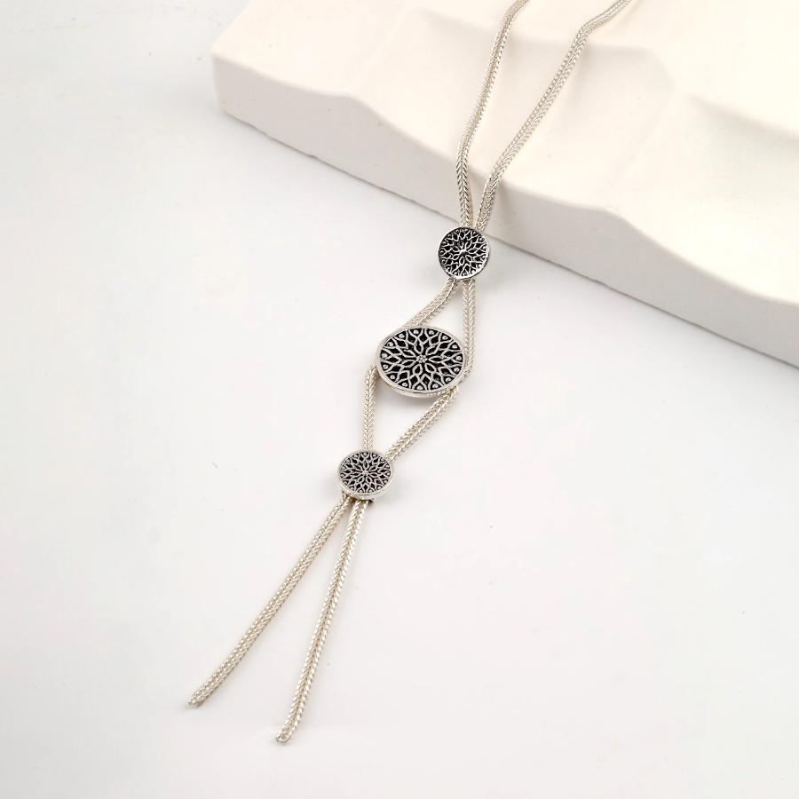 925 Sterling Mardin Straw Necklace with Motif