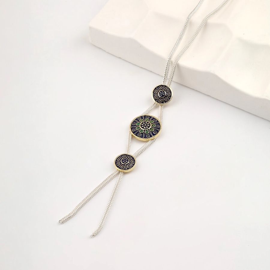 925 Sterling Mardin Straw Necklace with Motif
