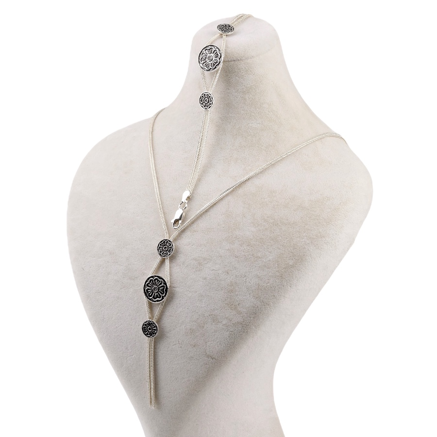 925 Carat Motif Mardin Wicker Silver Set