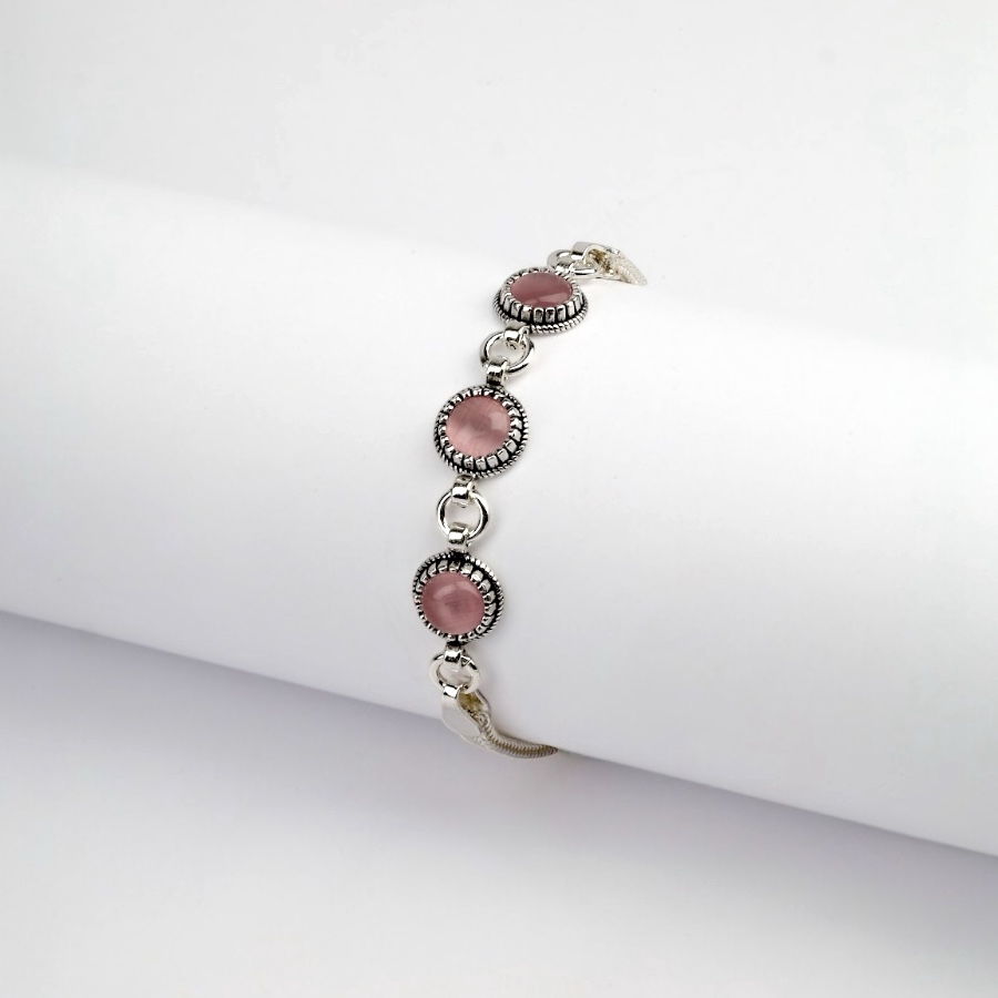 925 Sterling Silver Turquoise Stone Mesh Bracelet