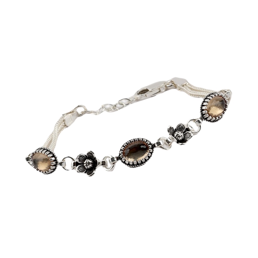 925 Sterling Silver Turquoise Stone Mesh Bracelet