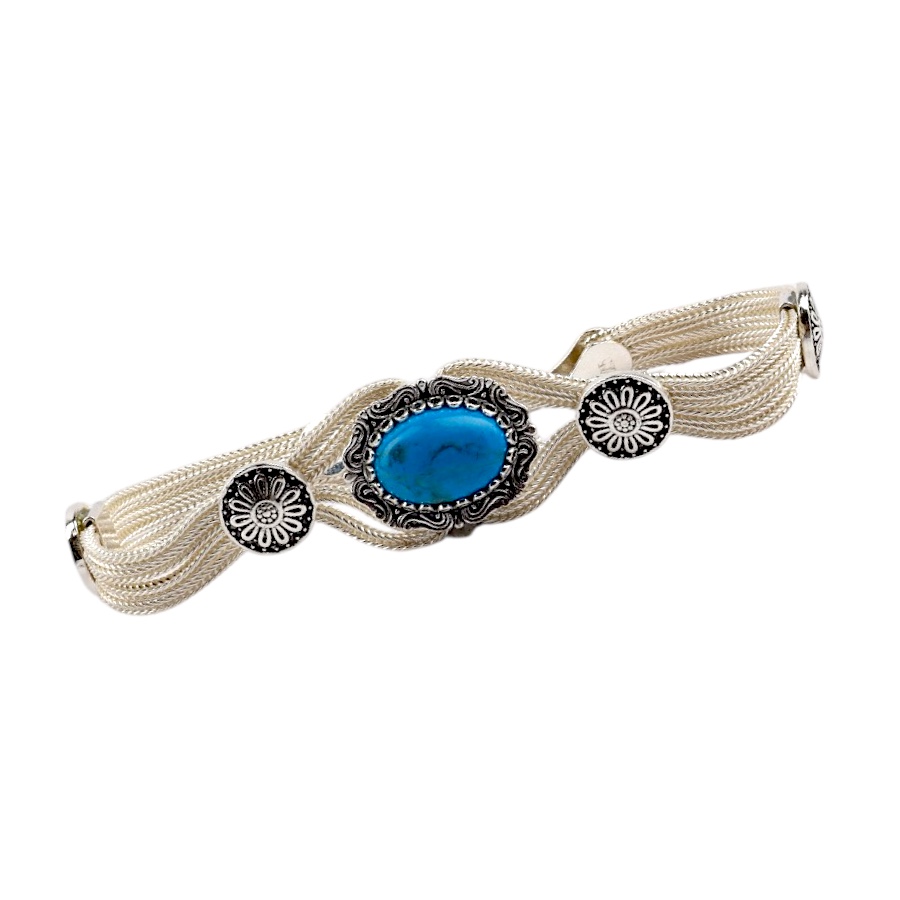 925 Sterling Silver Onyx Mardin Straw Bracelet