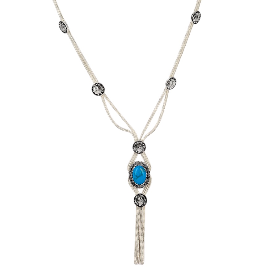 925 Sterling Silver Stone Mardin Straw Necklace