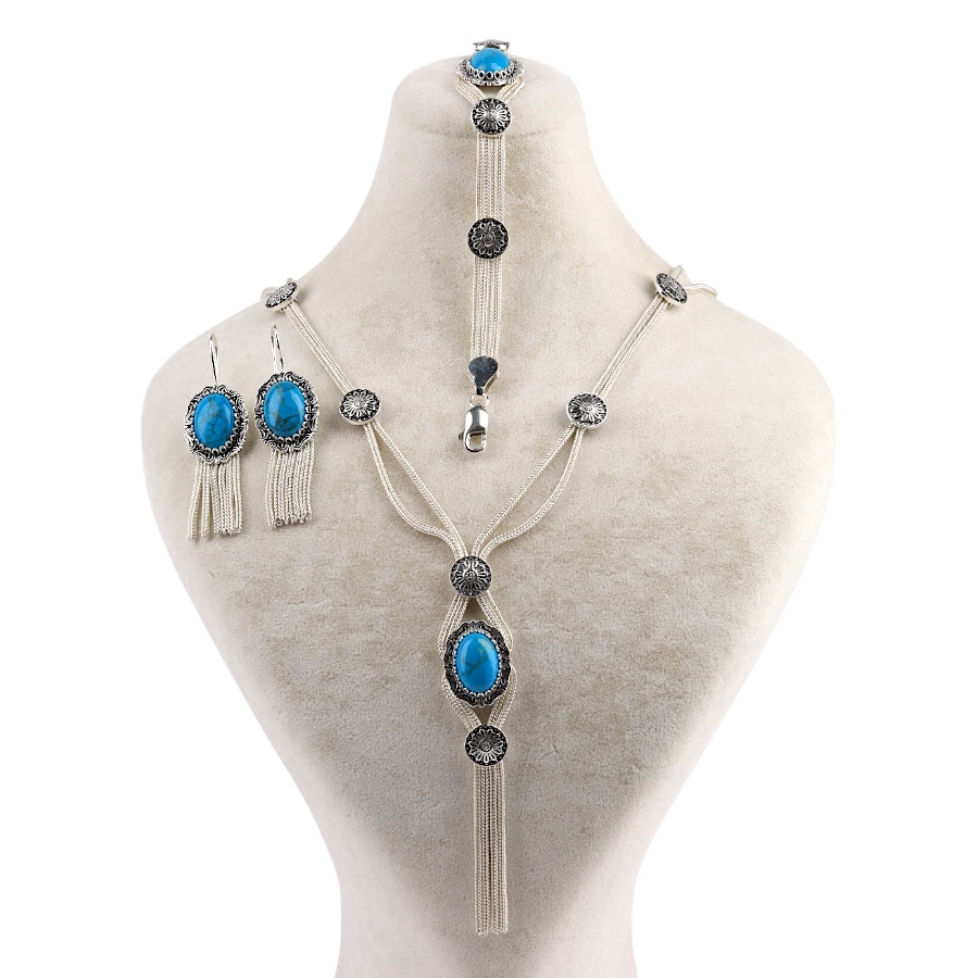925 Carat Motif Mardin Wicker Silver Set