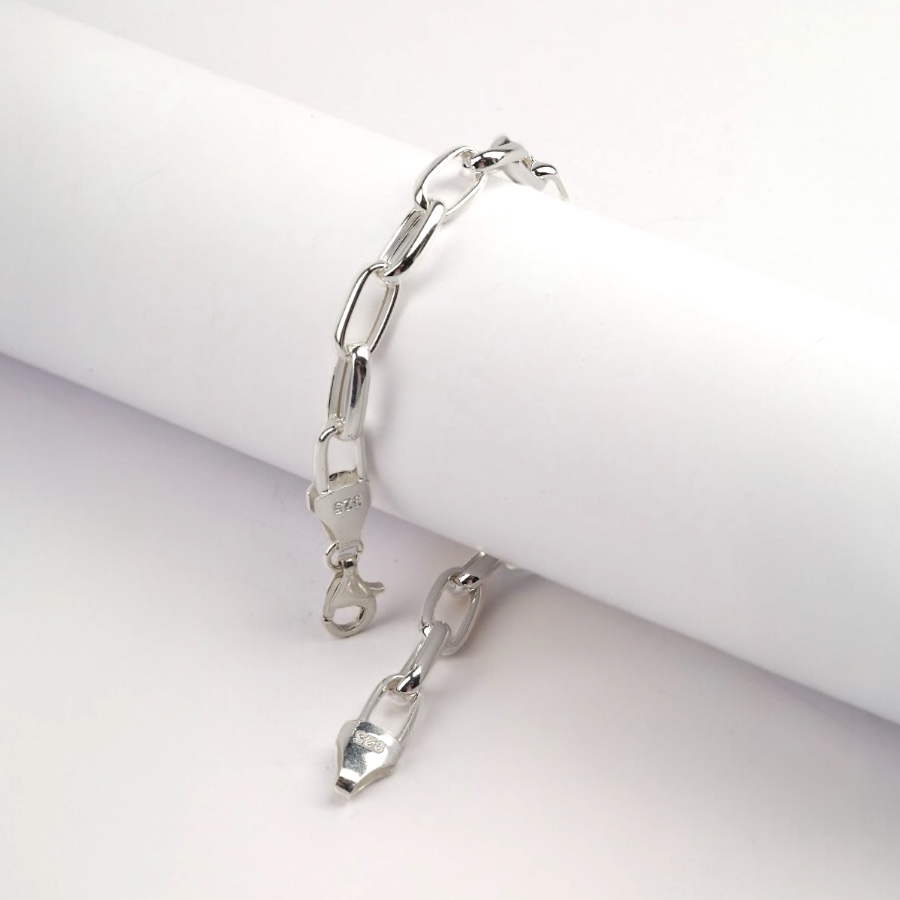 925 Sterling Silver Chain Bracelet with Links