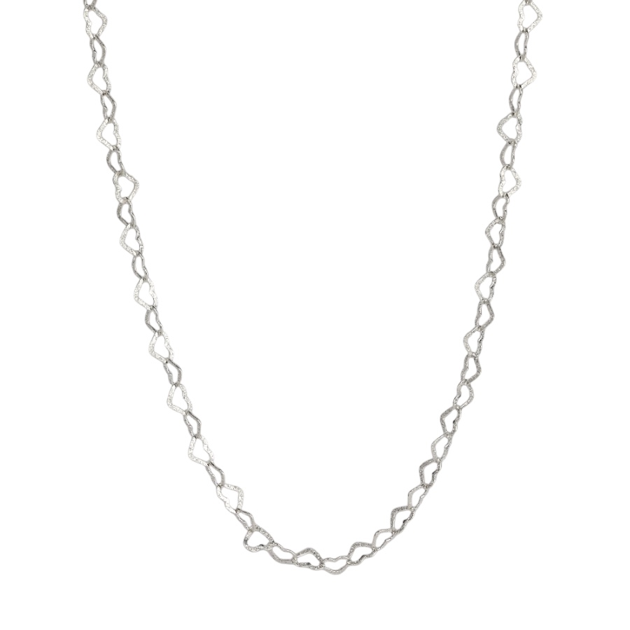 925 K Heart Silver Chain Necklace