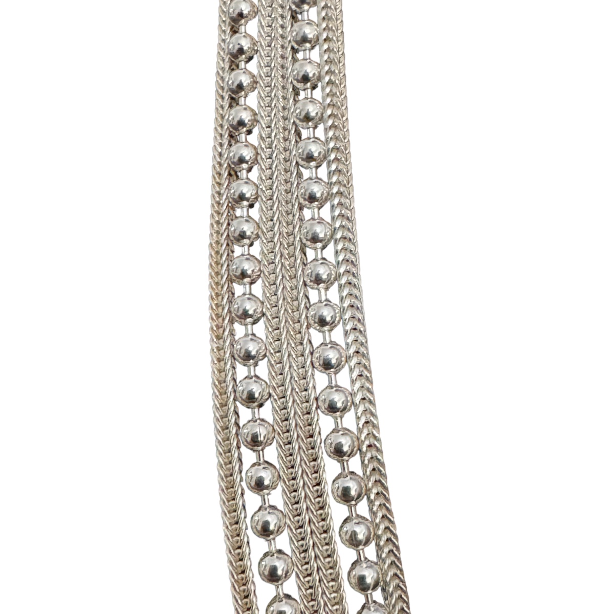 Dorika Akıtma Model Mardin Hasırı Gümüş Kadın Kolye