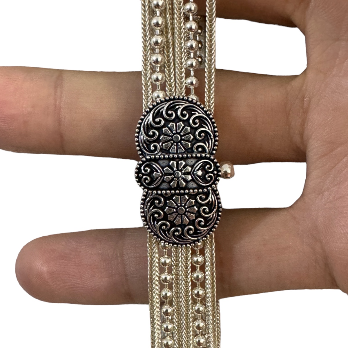 Dorica Flow Model Mardin Straw Silver Womens Necklace
