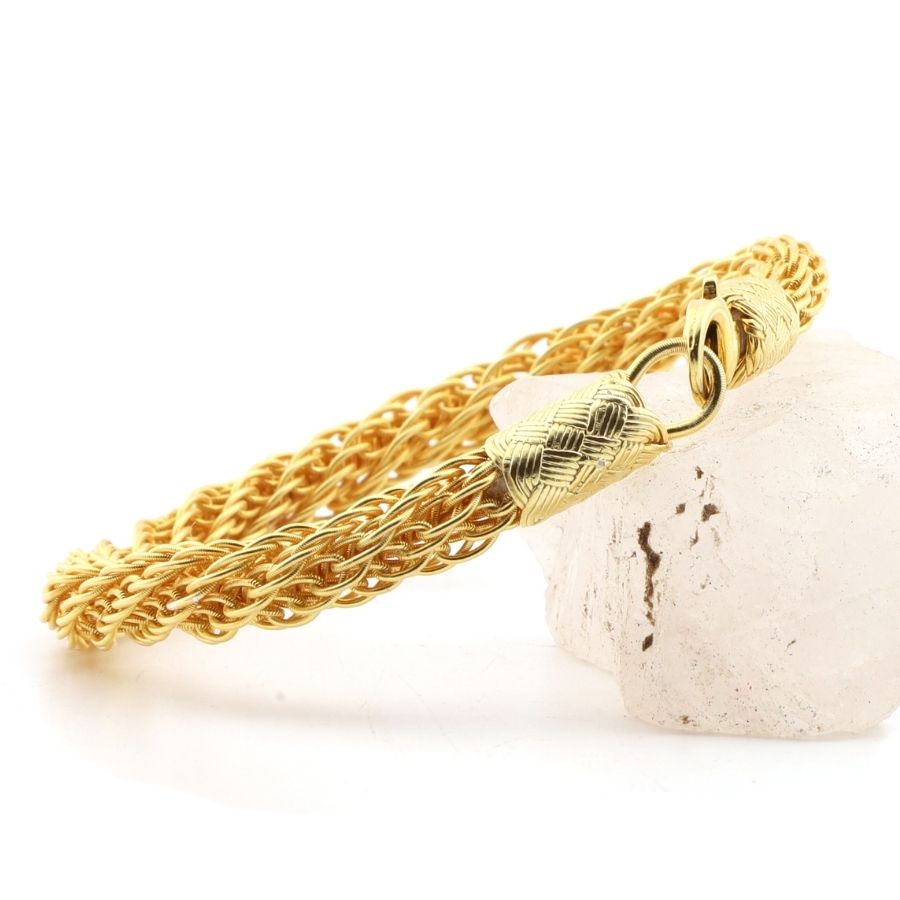 Gold Plated Kazaziye Wrap Sterling Silver Bracelet