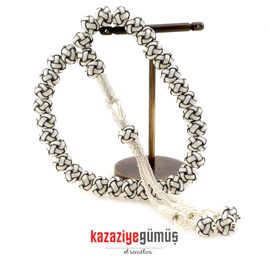 Oxidized Kazaziye Silver Rosary