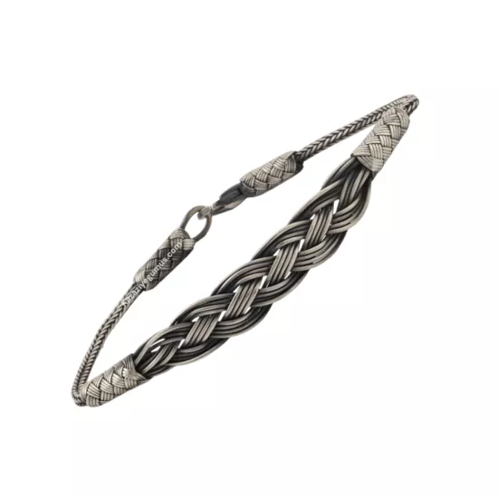 1000 Ayar Örgü Model Gümüş Kazaziye Bileklik