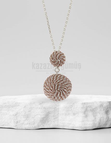 Filigree Embroidered Hand Wrapped Silver Necklace