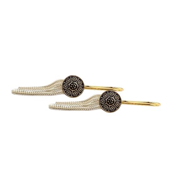 925 Carat Flower Motif Mardin Straw Earrings