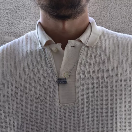 925 Ayar Silindir İşlemeli Cevşen Gümüş Kolye