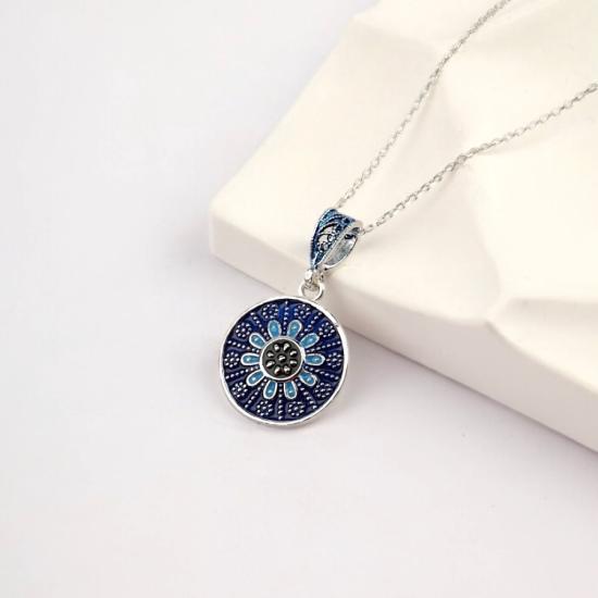 925 Sterling Silver Necklace with Gilded Enamel