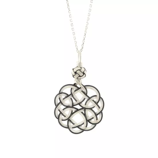 1000 Ayar Örgülü Kazaziye Gümüş Kadın Kolye