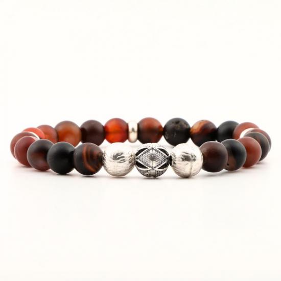 Stone Bracelet,Agate Silver Bracelet