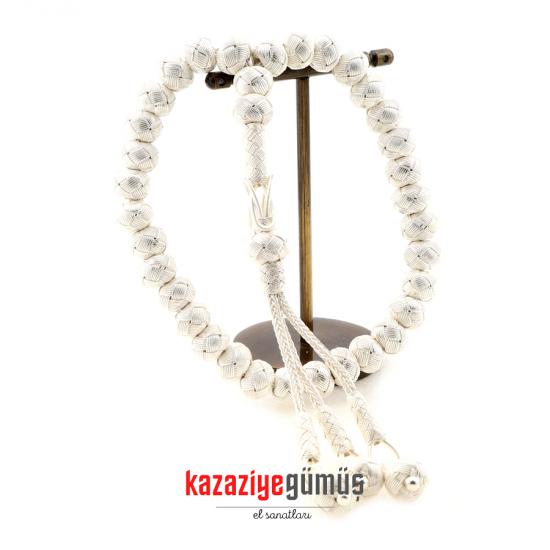 White Knitted Gold Plated Rosary
