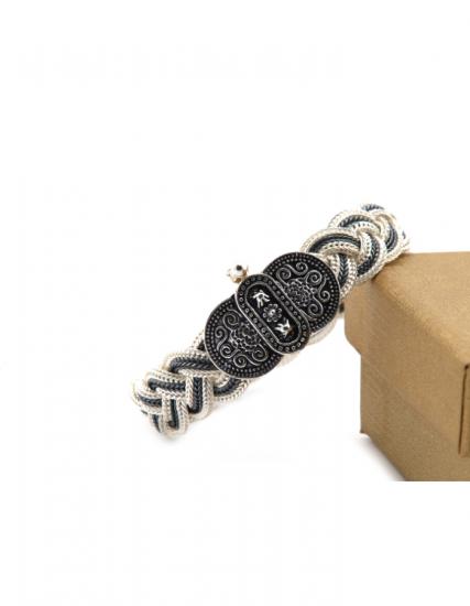 Mardin Straw Black and White Bracelet