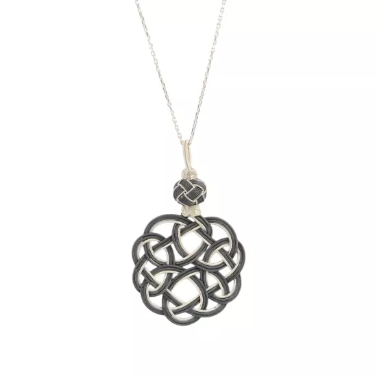 1000 Ayar Siyah Beyaz Kazaziye Kolye