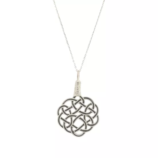 1000 Ayar Siyah Beyaz Kazaziye Kadın Kolye