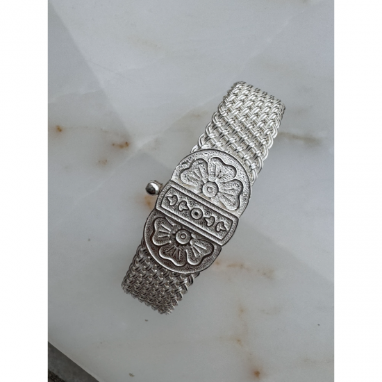 Mardin Wicker Silver Unisex Lucky Bracelet