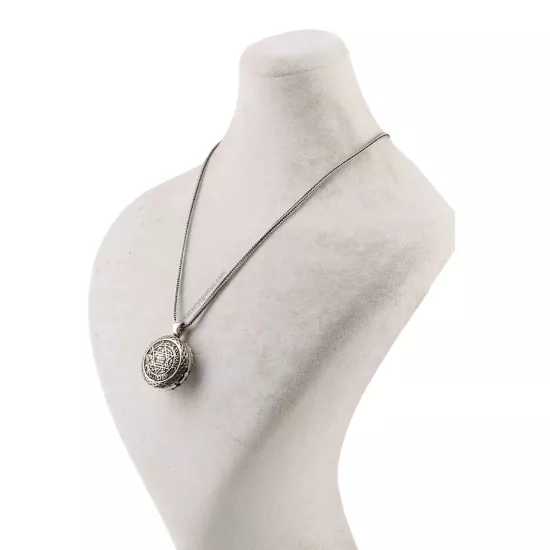 925 Ayar Süleyman Mührü İşlemeli Muska Kabı Kolye