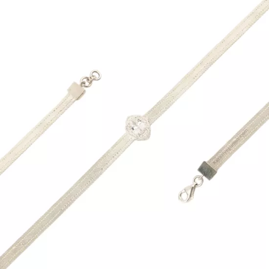 3 Row Baguette Trabzon Wicker Silver Bracelet