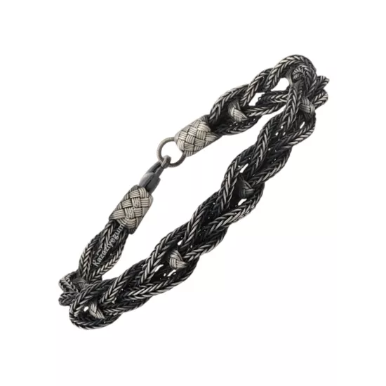 1000 Ayar Kazaziye Toplu Örgü Gümüş Bileklik