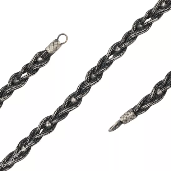 1000 Ayar Kazaziye Toplu Örgü Gümüş Bileklik