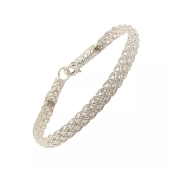 1000 Ayar Kazaziye Dörtlü Örgü Gümüş Bileklik