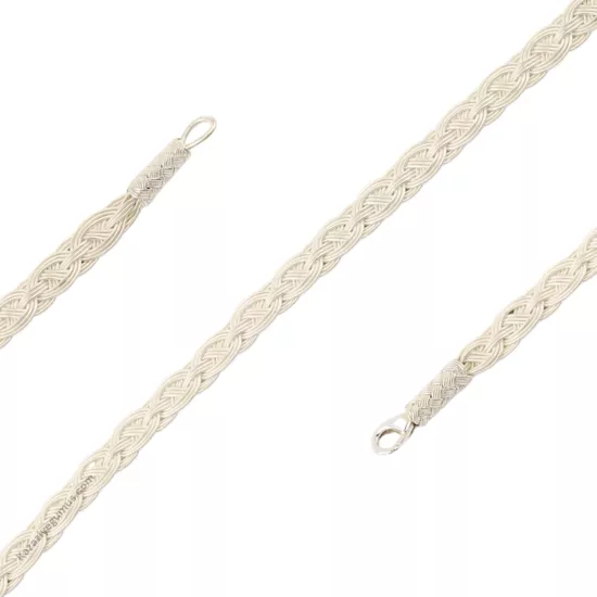 1000 Ayar Kazaziye Oval Örgü Gümüş Bileklik