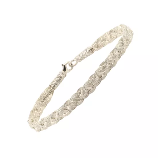1000 Ayar Kazaziye Oval Örgü Gümüş Bileklik