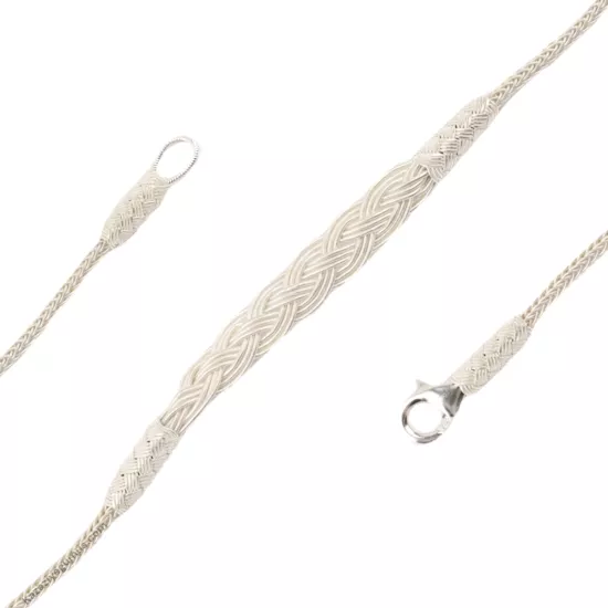 1000 Ayar Örgü Model Gümüş Kazaziye Bileklik