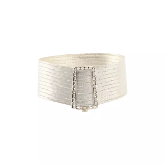 3 Rows of Red Baguette Stone Trabzon Wicker Bracelet