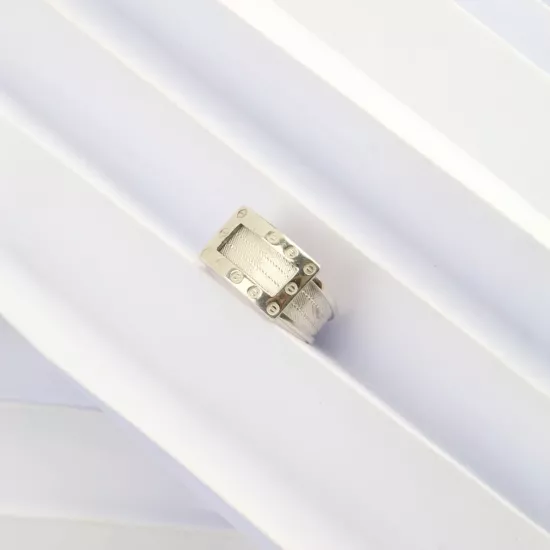 925 Ayar Çivili Model Trabzon Hasırı Gümüş Yüzük