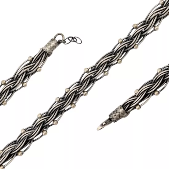 1000 Ayar Kalın Dorika Kazaziye Gümüş Bileklik