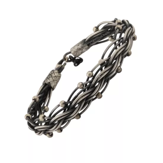 1000 Ayar Kalın Dorika Kazaziye Gümüş Bileklik